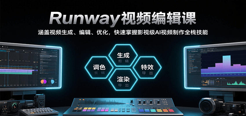 图片[1]-Runway视频编辑课，涵盖视频生成、编辑、优化，快速掌握影视级AI视频制作全栈技能-创客传媒
