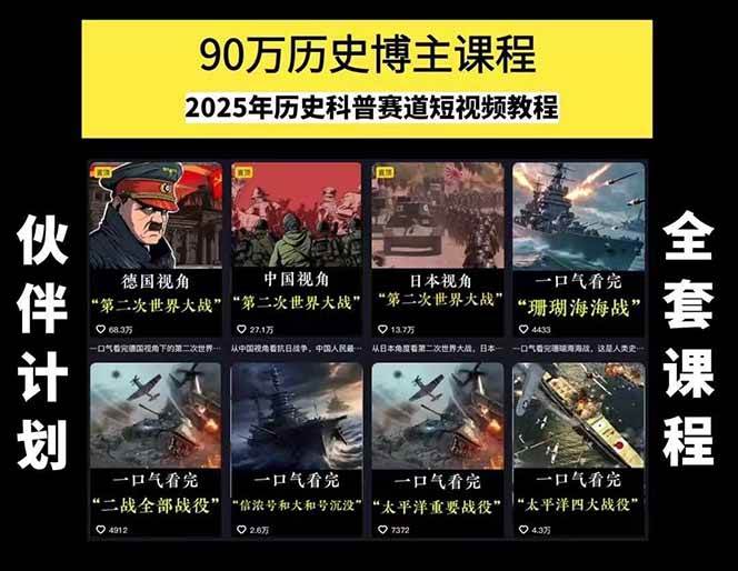图片[1]-短视频历史赛道实战教程，手机电脑双端剪辑教程和账号运营指南与变现技巧-创客传媒