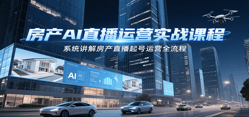图片[1]-房产AI直播运营实战课程，系统讲解房产直播起号运营全流程-创客传媒