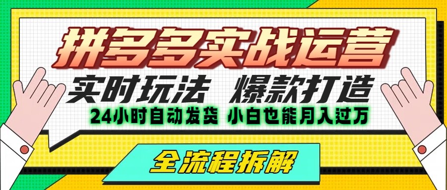 图片[1]-拼多多最新实战运营高投产：长久稳定项目，单店利润一天三位数-创客传媒