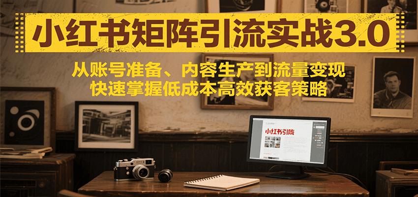 图片[1]-小红书矩阵引流3.0，从账号准备、内容生产到流量变现，快速掌握低成本高效获客策略-创客传媒