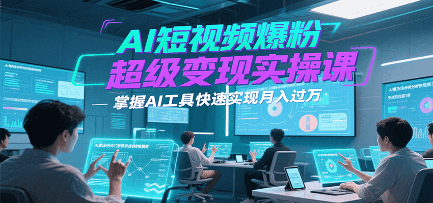图片[1]-AI短视频爆粉超级变现实操课，掌握AI工具快速实现月入过万-创客传媒