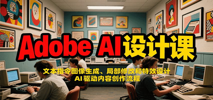 图片[1]-Adobe AI设计课：文本指令图像生成、局部修改和特效设计，AI驱动内容创作流程-创客传媒